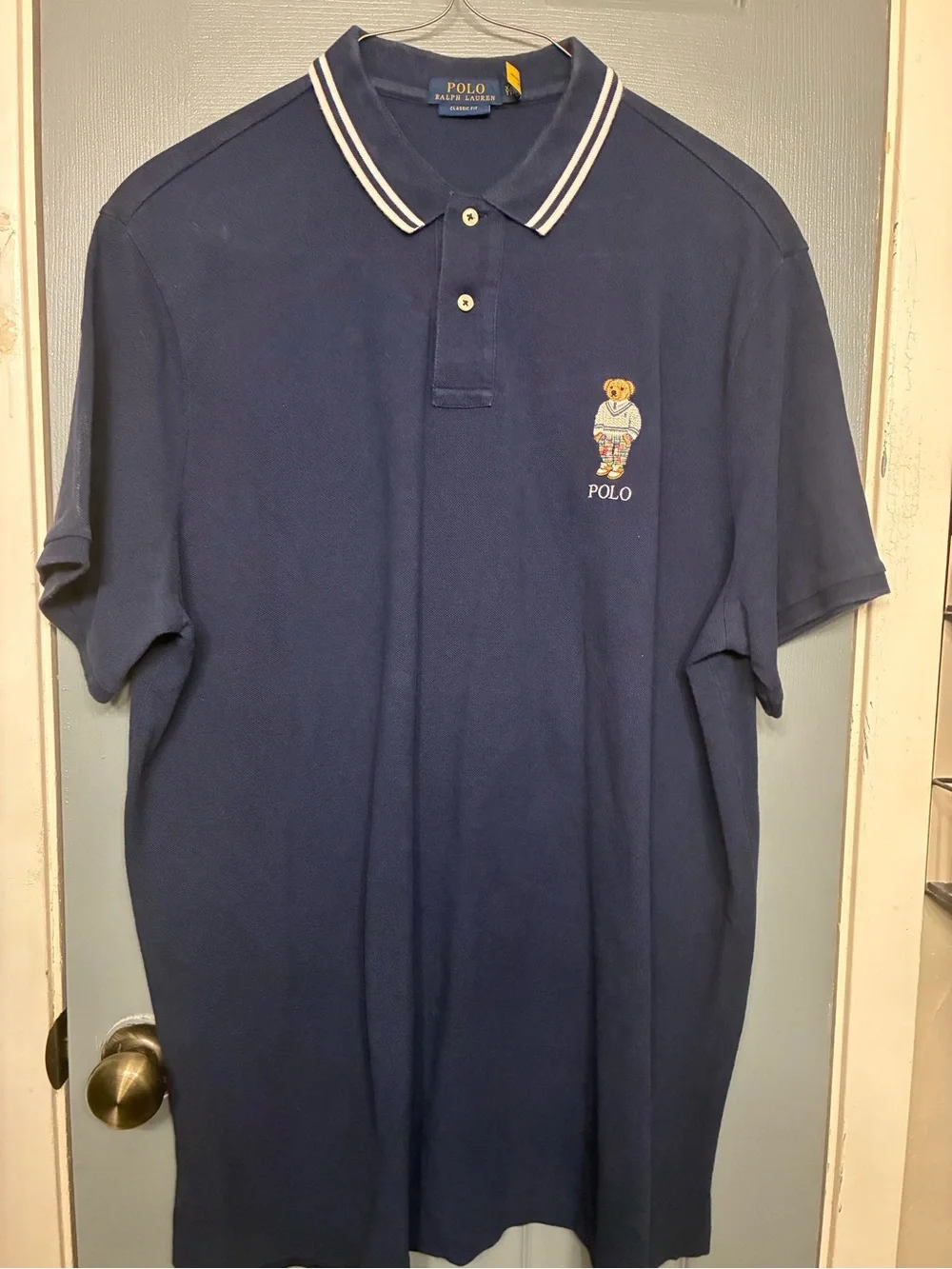 Ralph Lauren Navy Polo with Embroidered Bear